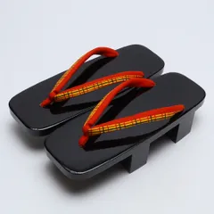 未使用品 夏物 下駄 カジュアル 木製 Sランク 和装小物 黒系 1244-00689