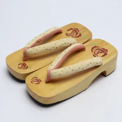 未使用品 夏物 下駄 カジュアル 木製 Sランク 和装小物 茶系 1244-00695