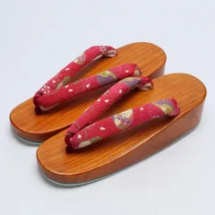 未使用品 夏物 下駄 カジュアル 木製 Sランク 和装小物 茶系 1244-00714