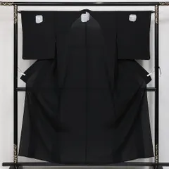 未使用品 黒紋付 身丈156cm 裄丈65cm Nランク 正絹 M しつけ糸 セミフォーマル 上品 厳か 黒系 1299-F0624