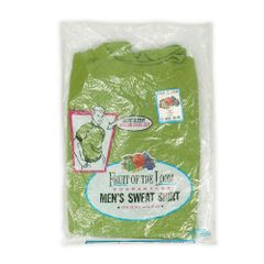 フルーツオブザルーム Fruit of the loom 袋入り 未使用 デッドストック 60s 60年代 半袖 スウェット 半トレ MADE IN USA アメリカ製 無地 ブランク ヴィンテージ 古着 グリーン XL【中古】