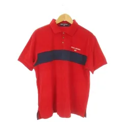 ポロスポーツ POLO SPORT RALPH LAUREN ポロシャツ LL 赤 レッド 半袖 パイル 配色 /AO23 ■ECD001