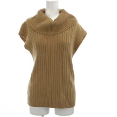 エニィスィス エニシス anySiS ニット カットソー ウール 2 キャメル ケーブル編み オフタートルネック フレンチスリーブ /GG ■ECD001