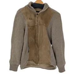 タウンクラフト TOWNCRAFT 50-60S DU PONT QUILON 棒TALONジップ スウェード ニット コンビ ショールカラー ジップアップ ジャケット メンズ import：M のサムネイル