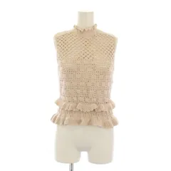 スナイデル SNIDEL ニット ノースリーブ F ピンク フリル ワンカラー /BB ■ECC001