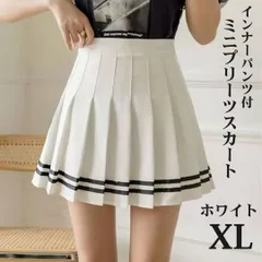 ハイウエスト 膝上 ミニ プリーツスカート XL インナーパンツ 裏地 ホワイト 膝丈 ミニスカート フレア  透けにくい 着痩せ 美脚 ボトムス オフィス セクシー レディース 薄手 女性ダンススカート ハイウエストスカート 旅行 リゾート 韓国