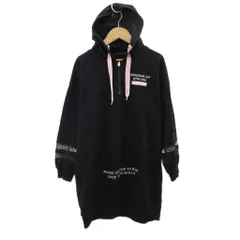ラブトキシック Lovetoxic パーカーワンピース ひざ丈 M 150 黒 プリント ハーフジップ /SY71 ■ECC001 女の子