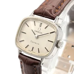 OMEGA Geneve Watch Hand-Winding Ladies Square Silver Y2K 00S Working オメガ ジュネーブ 時計 手巻き レディース スクエア シルバー ヴィンテージ 稼働品