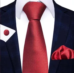 ネクタイ　チーフ　カフス　3点セット　無地　格子柄　チェック柄　レッド色　赤色　結婚式　イベント　パーティー　発表会　成人式　卒業式　卒園式　入学式　入社式　父の日　ビジネス　七五三お祝い　カフスボタン　ポケットチーフ　ダンスパーティー　バーテンダー　格安