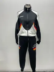 CS2250　アディダス　ドイツ代表 刺繍トラックジャケット　O　90‘s　ブラック×ホワイト　セットアップ　上下セット