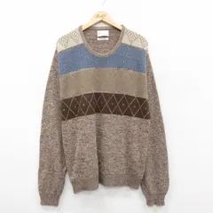 L/古着 シアーズ 長袖 セーター メンズ 80年代 80s クルーネック 茶他 26jan13のサムネイル