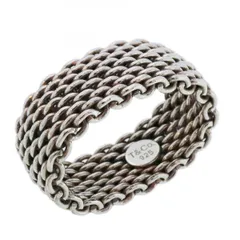 【6jbb0526-k】ティファニー リング サマセット/メッシュ シルバー925 13.5号【中古】レディース