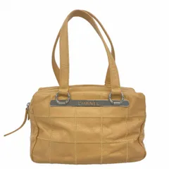 【6bd5172-k】シャネル ハンドバッグ チョコバー キャビアスキン ベージュ シルバー金具【中古】レディース