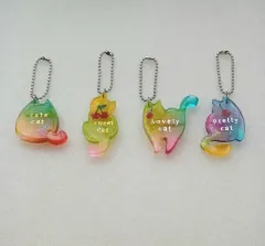 猫 レジン キーホルダー 4個 セット