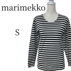 ★美品 marimekko マリメッコ 白×黒
（ストライプ） 長袖 Tシャツ・カットソー S HMR118-49