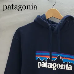 【古着】【USED】 patagonia パーカー　フーディー RN51884 ロゴ Ｍ ネイビー メンズ ファッション素材:コットン・ポリエステル・ポリウレタン _233023