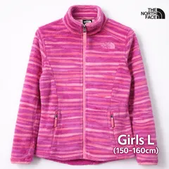【美品】キッズ THE NORTH FACE ノースフェイス ガールズ フリースジャケット ピンク ボーダー柄 Lサイズ《0227-07》