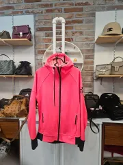 アディダス ピンク フードジップアップ トレーニングウェア