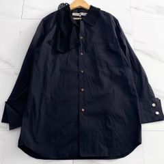 COMME des GARCONS 長袖シャツ メッシュ装飾 ブラック M - メルカリ