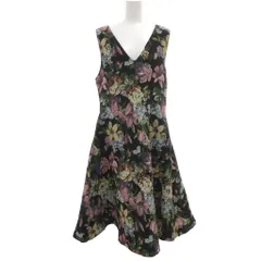 アクシーズファム axes femme ワンピース 花柄 ノースリーブ ロング 黒 ブラック /BS