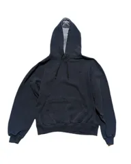 Champion パーカー 古着 ネイビー 黒 刺繍ロゴ L