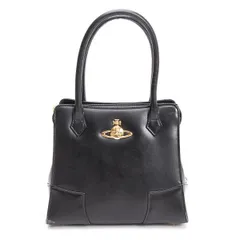 ヴィヴィアンウエストウッドVivienne Westwood オーブレザーハンドバッグ 黒金