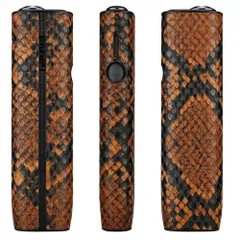 360°全面保護 ワンに適合する（PUレザー製 耐衝撃 i 指紋防止 ONE/イルマ ILUMA ヘビ柄 IQOS 加熱式たばこ用ケース ブラウン) [Votabell]