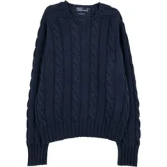 古着 ラルフローレン Ralph Lauren POLO by Ralph Lauren ケーブル編み コットンニットセーター メンズM相当/eaa619010
