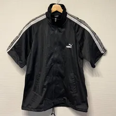 (^w^)b PUMA プーマ 半袖トラックジャケット ジャージ フルジップ スポーツジャケット ジャージ スポーツウェア ブラック グレー メンズ レディース ユニセックス サイズL OM10425HG