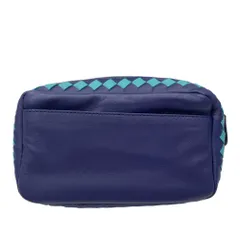 ボッテガヴェネタ イントレチャート レザー ポーチ マルチケース コスメポーチ 化粧ポーチ 小物入れ ネイビー ブルー BOTTEGAVENETA エレガント 上品 高級感 洗練 スタイリッシュ 収納力