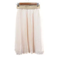 スローブ イエナ SLOBE IENA  プリーツスカート ミモレ ロング ラメ F 白 アイボリー /MN