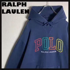 RALPH LAUREN プルオーバーパーカー 刺繍 ポニー 裏起毛 紺 L