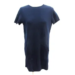 セオリーリュクス theory luxe ニット ワンピース ミニ ウール 半袖 38 M 紺 ネイビー /AU