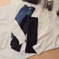まとめ売り　セット売り　パンツ5枚セット　長ズボン　プリーツ　ニットパンツ　デニム　ジーンズ　ブランシェス　branshes　H＆M　プティマイン　petit main　100サイズ