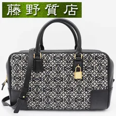 ロエベ LOEWE アマソナ 28 キャンバス レザー ネイビー ベージュ ゴールド金具 2way バッグ 斜め掛け ハンドバッグ レディース ショルダー 斜めがけバッグ ボストンバッグ ブランドバッグ アナグラムジャガード ロエベバッグ 8390