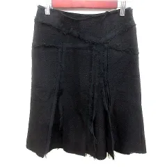 ボディドレッシングデラックス BODY DRESSING Deluxe スカート フレア ひざ丈 ウール 36 黒 ブラック /RT
