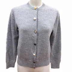23区 オンワード樫山 カーディガン ニット長袖 ウール 38 M グレー /YK