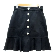 トランテアン ソン ドゥ モード 31 Sons de mode フレアスカート ひざ丈 フリル 38 M 黒 ブラック /MN