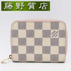 ルイヴィトン LOUIS VUITTON ジッピー コインパース ダミエアズール 白 ネイビー ピンク ゴールド金具 N60229 レディース 小銭入れ コインケース ヴィトン ブランド財布 ビトン 財布 中古 purse 8335