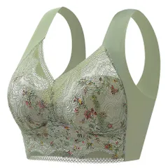 ブラジャー ノンワイヤー シームレス ブラ レース 花柄 ナイトブラ 美胸 リフトアップ 脇高 かわいい 軽い 楽ちん 日中兼用 美シルエット 大きいサイズ as-004