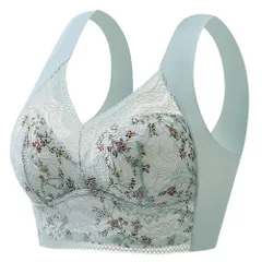 ブラジャー ノンワイヤー シームレス ブラ レース 花柄 ナイトブラ 美胸 リフトアップ 脇高 かわいい 軽い 楽ちん 日中兼用 美シルエット 大きいサイズ as-004