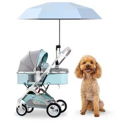 SALUDABLE 犬 カート 日傘 バギー 傘ホルダー ベビーカー 日除け キャリーカート ペット (ブルー)のサムネイル