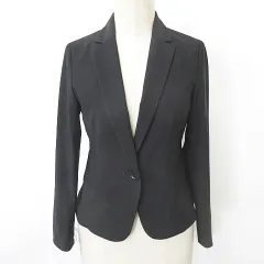 インディヴィ INDIVI ジャケット テーラード 長袖 シングル 1B 黒 ブラック 03