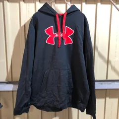 2023 UNDER ARMOUR パーカー ブラック レッド XL アンダーアーマー ポリエステル 刺繍ロゴ スポーツ 古着卸 アメリカ仕入