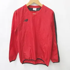ニューバランス NEW BALANCE スポーツウエア ジャケット プルオーバー Vネック 切替 テープ プリント 赤 黒 レッド ブラック XL