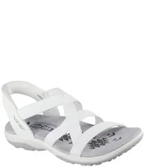 スケッチャーズ レディース シューズ サンダル Skechers Womens Hands Free SlipIns Reggae Slim Stretch Flex Sandals White ホワイト