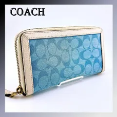 コーチ アコーディオンジップ 長財布 シグネチャー シャンブレー C5684
