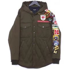 DSQUARED2 パッチディテール フーデッドジャケット Mサイズ カーキ S74AM1402 S78210のサムネイル