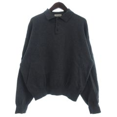 ESSENTIALS ポロネックニット XS ダークグレー 短丈 ボックス 肉厚 