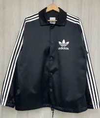adidas Satin Coach Jacket Originals DV1617 アディダス サテン コーチジャケット オリジナルス ブラック トレフォイル ロゴ ワッペン M
